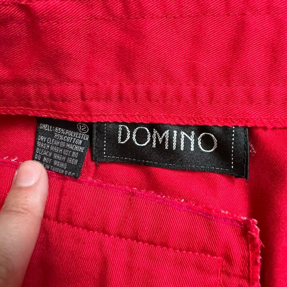 Vintage 90s High Waisted Camp Shorts Mom Shorts Red Domino Size 12 - Picture 3 of 4